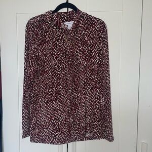 Liz Claiborne Red Blouse Elegant Design